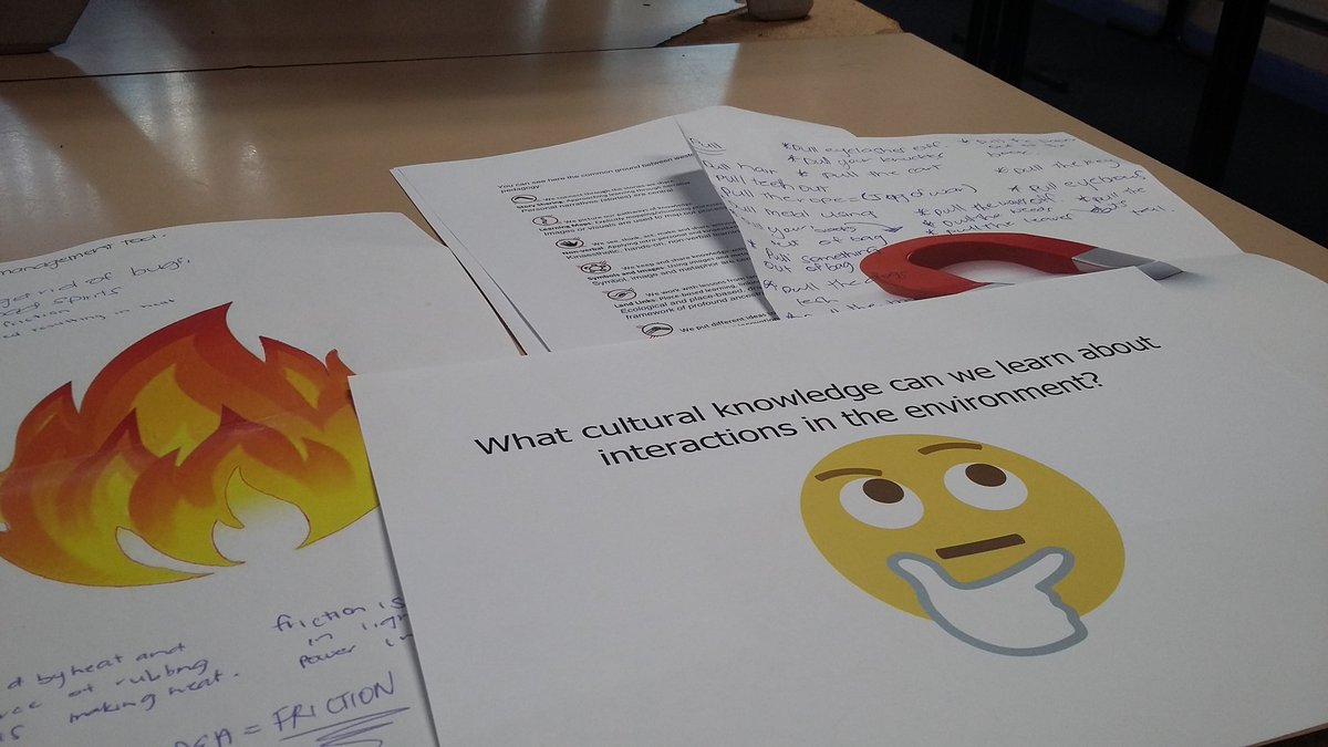 camthomson16's tweet photo. Team-teaching all things fire, science & friction w. Ms Newman and Year 8. Ss thinking & talking about push n' pull factors & how scientific knowledge is cross-cultural 🌍🔥#8waysoflearning @SarahRedfernHS @LyndyClowry @karina_formosa https://t.co/RGw5BE7v1c