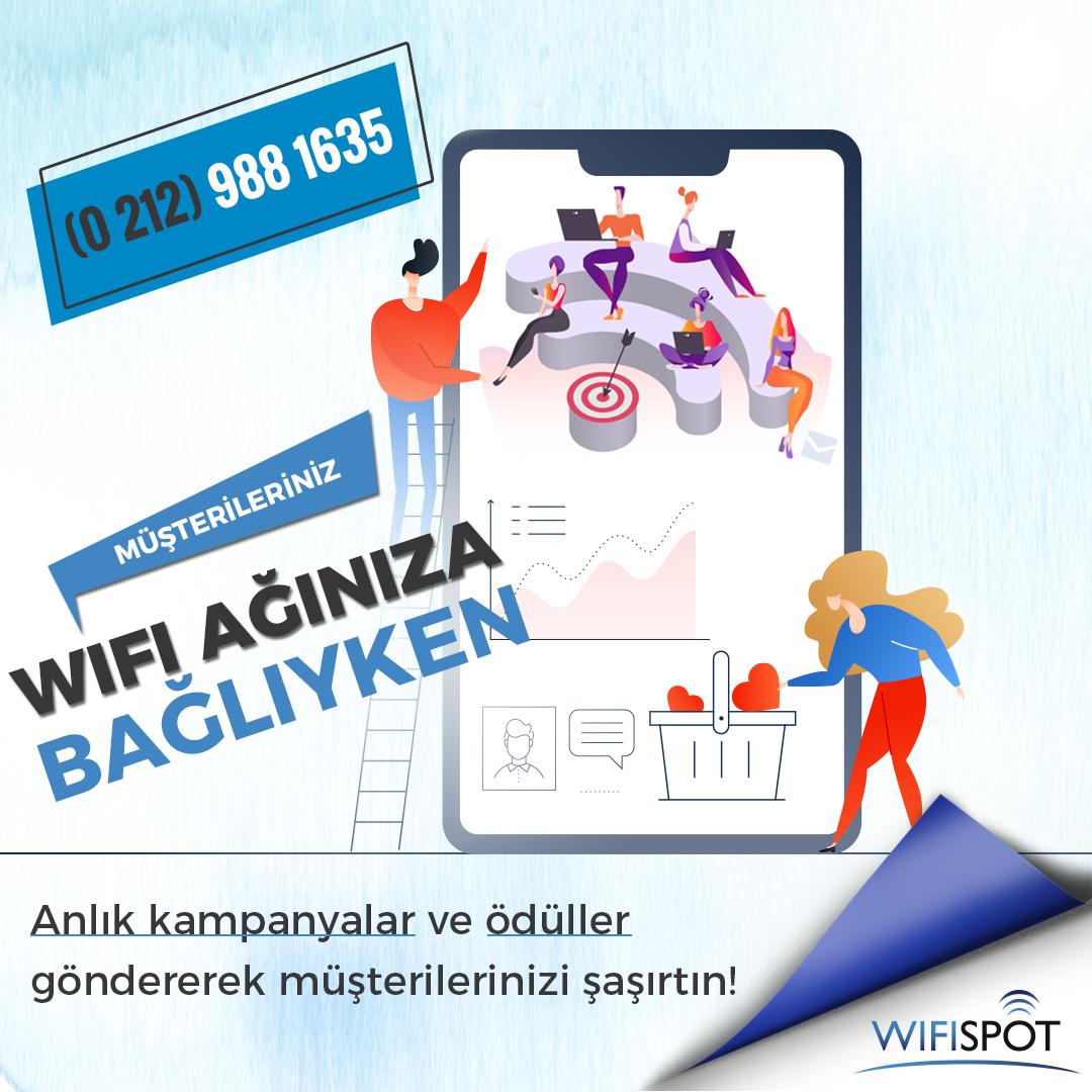 WifiSpotTurkey's tweet image. Müşterileriniz Wifi ağınıza bağlıyken anlık kampanyalar ve ödüller göndererek müşterilerinizi şaşırtın! Detaylı bilgi için; 0 (212) 988 16 35 numaradan bizleri arayabilirsiniz.

#wifispot #demohesap #hotspot #wifi #wifimarketing