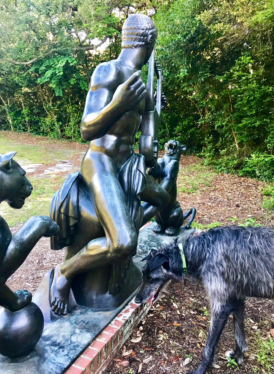 BGDeerhound's tweet image. Charmed by John Gregory’s “Orpheus” -I fit right in....
#arthound #sculpture #mythology #sculpturegarden #brookgreen