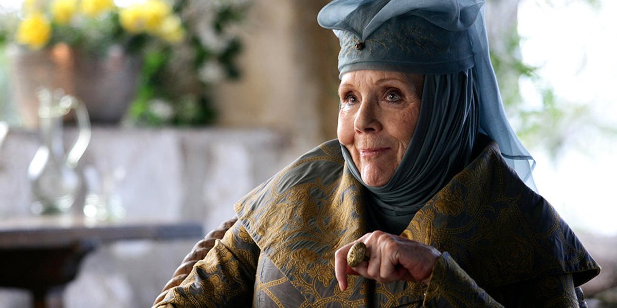 JacobBEdwards's tweet photo. Defended the gays, sassed everyone she ever met, and killed Joffrey. Olenna Tyrell will always be the true queen.

#GameOfThrones https://t.co/iyyRJXJtOK