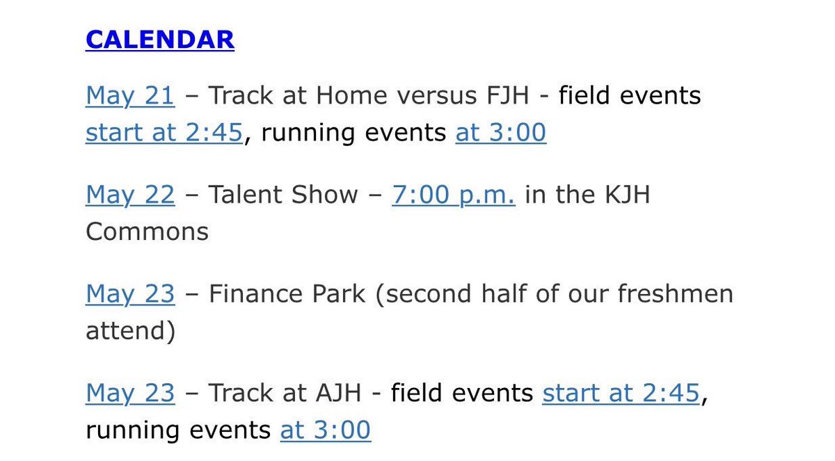 KallesJrHigh's tweet photo. Hey Tyees! Busy week, here’s what’s happening!👍🏻 https://t.co/NRCg4bCSNC