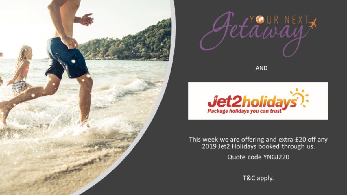 YNGetaway's tweet image. ✈ Jet2 Holidays ✈

Anyone looking to book a Jet2 Holiday for 2019, then please let me know. We are offering an extra £20 off each holiday this week!

Get in touch today to book!

#SupportLocal #SupportFriendsInBusiness