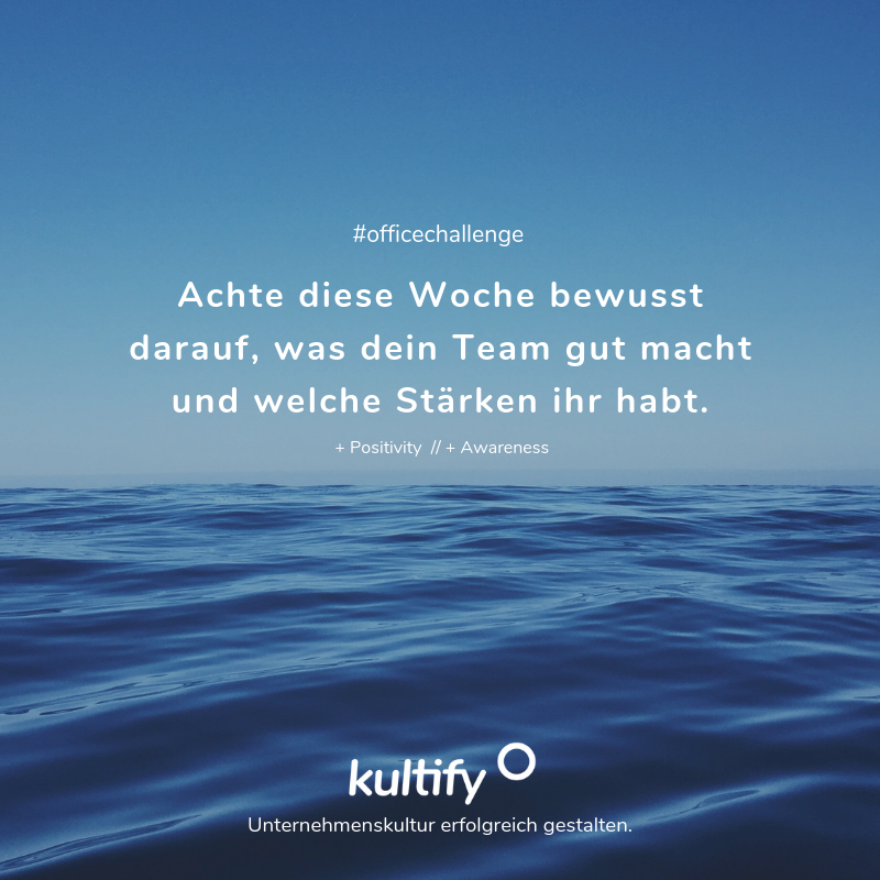 kultify's tweet photo. Diese Woche: Positivity und Awareness ✌️
Mach mit und verlinke dein Team  💪 
#culture #workplace #positivity #awareness #MondayMorning #officechallenge #officelife https://t.co/recMUHRlGX