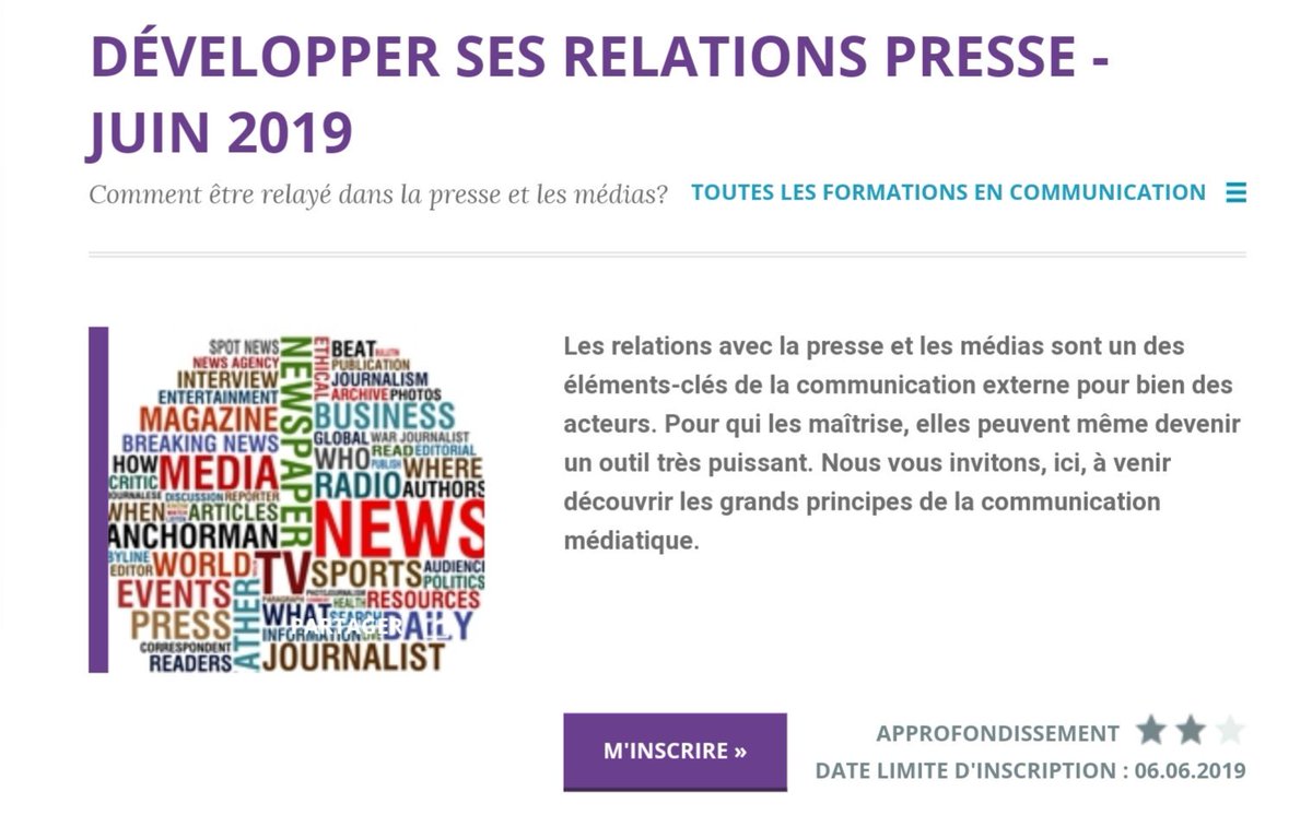 Des relations presse à améliorer ? Il reste quelques places pour partager dans la bonne humeur une expérience de formation garantie locale, circuit court, issue de la #communication raisonnée et sans allergène... 😉  ihecs-academy.be/nos-formations… #ComPol #compublique #compublics #RP