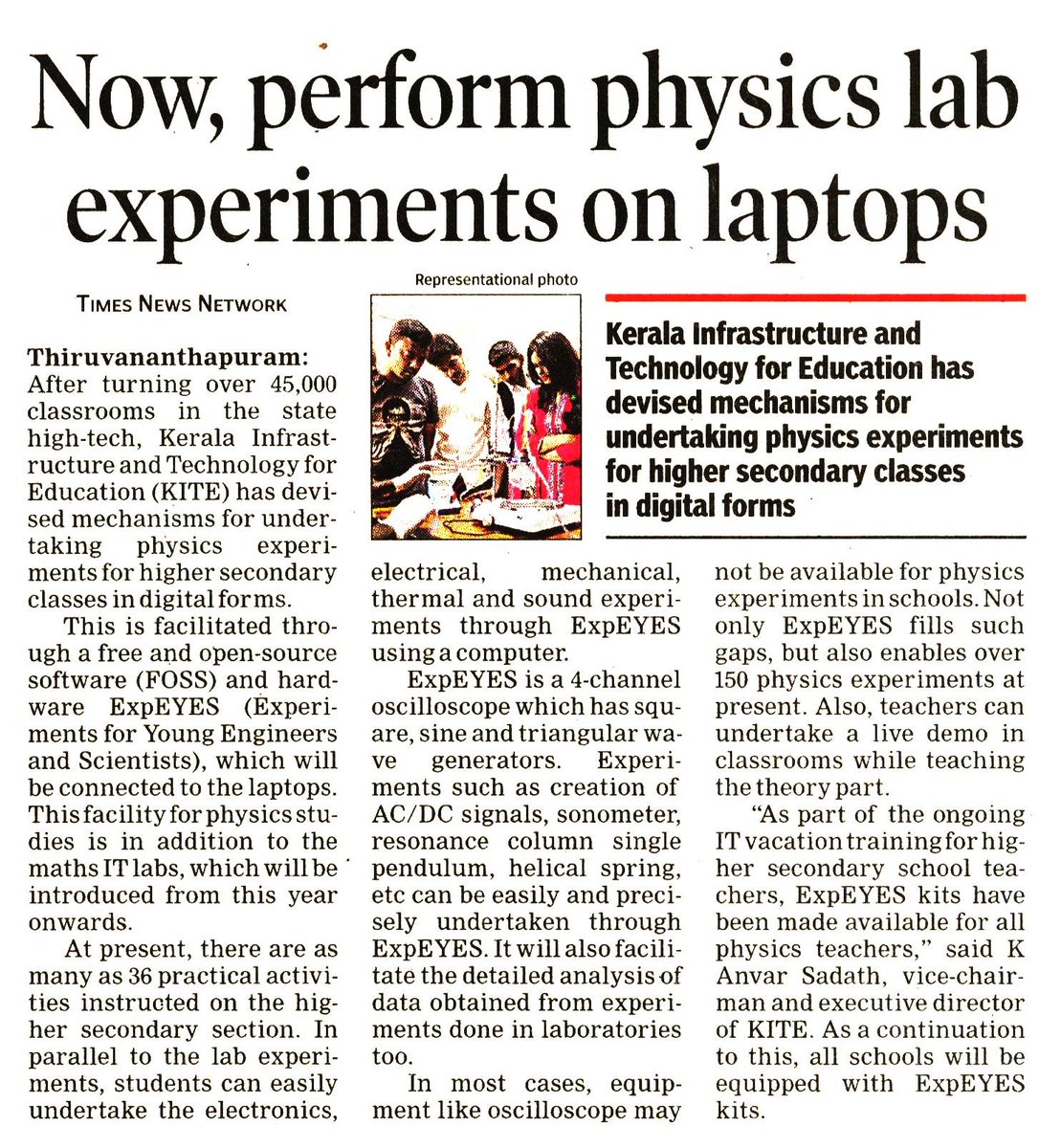 jayakrishnan_'s tweet photo. Kerala students can now perform Physics Lab experiments in their laptops. https://t.co/xSDFISYh2R