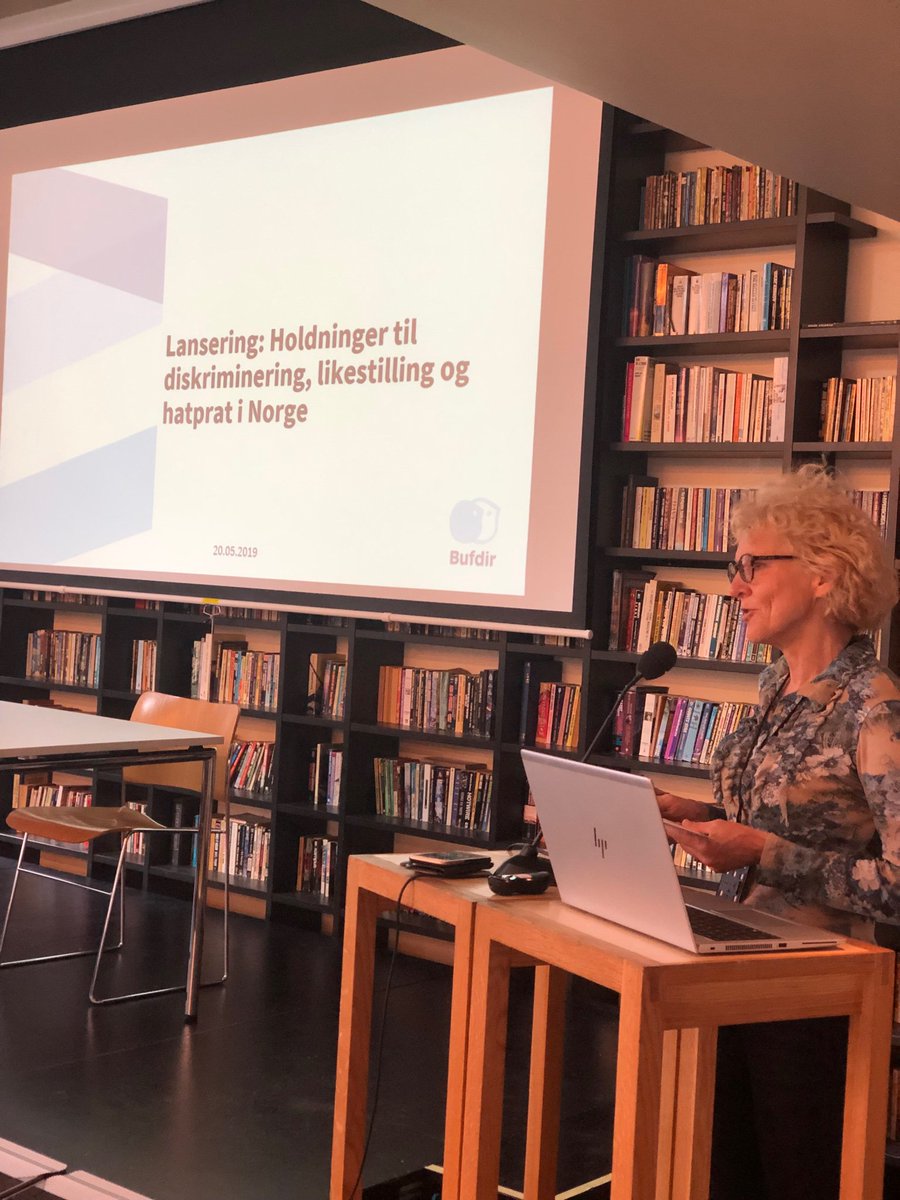 Mari Trommald, direktør i Bufdir, lanserer rapport: Holdninger til diskriminering, likestilling og hatprat i Norge #fafo #likestilling