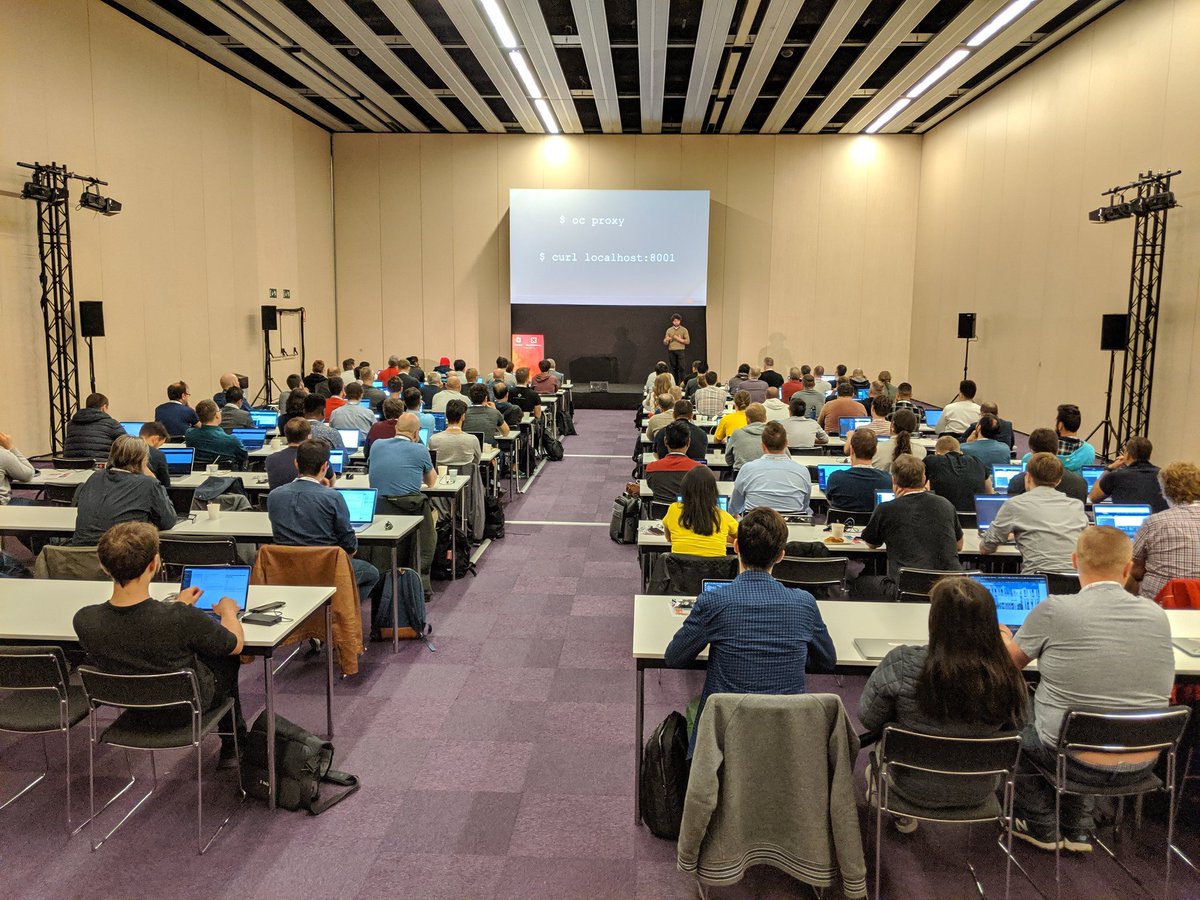 michael_hrivnak's tweet image. Good morning #kubeconeu ! This crowd is starting off right, learning how to make operators with the #operatorframework. #kubecon #Kubernetes