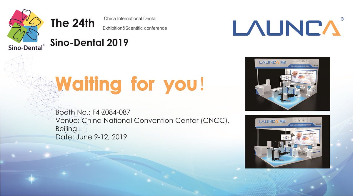 Launca_dental's tweet image. Dear Friend,

Sino-dental 2019 will be held during June 9-12, 2019 at the China National Convention Center (CNCC), Beijing.
We, #Launca sincerely invite you to this upcoming event.
It’s our great honor to have you presence.
Please visit: launcadental.com