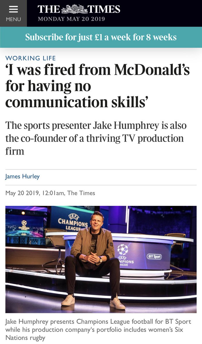 mrjakehumphrey's tweet image. As announced in @thetimes today, I have set up a scholarship with the  @uniofeastanglia. If you want to study TV or media, but money is preventing you, LET ME HELP!!

I’ve been given amazing support in my career, now I want to offer some...
thetimes.co.uk/article/i-was-…