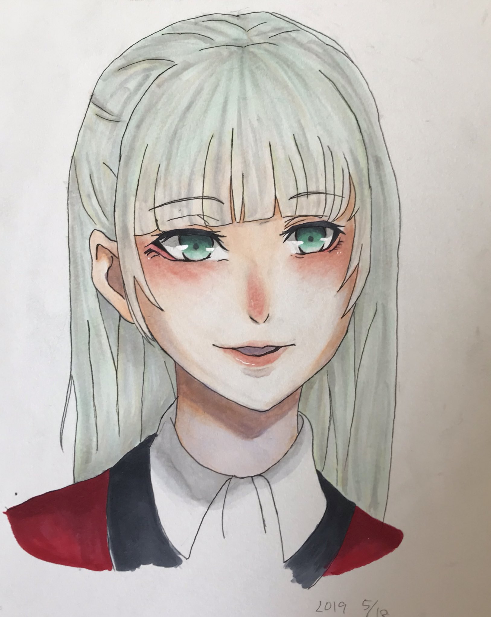 るん 賭ケグルイの桃喰綺羅莉 髪下ろしてるバージョン を描きました 口を塗るのが好き 花の書き方が変わった イラスト 賭ケグルイ 桃喰綺羅莉 コピック アナログ 絵描きさんと繋がりたい イラスト好きさんと繋がりたい 創拡 T Co