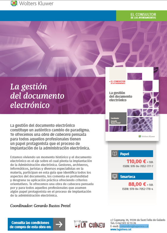 ConsultorAytos's tweet photo. ¿Estuviste en #Arxiusalcarrer pero no llegaste a tiempo de adquirir algunas de nuestras novedades sobre #documentoelectrónico #blockchain #criptoderecho? no te preocupes, a la librería #LaGuineu #SantFeliudeGuíxols tb puedes hacer el pedido online en 👉comandes@laguineu.cat https://t.co/sFTuiKi3pD
