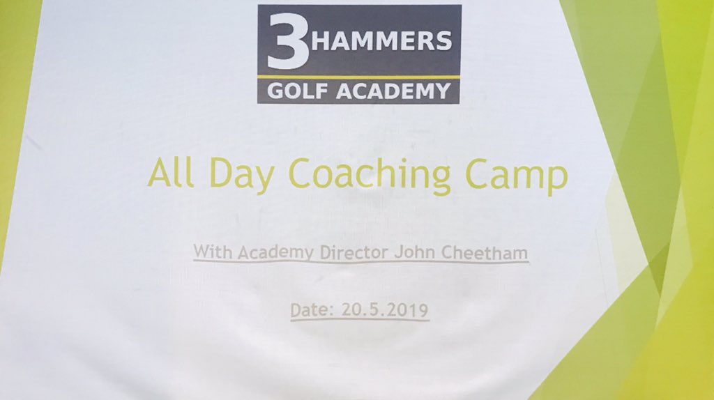 Cheethamgolf's tweet photo. Back in @3hammersgolf getting ready for my full day coaching camp! 
Driving, Short Game, @TrackManGolf Putting &amp; On Course Play! Busy day ahead..⛳️ https://t.co/IUgySSdFBl