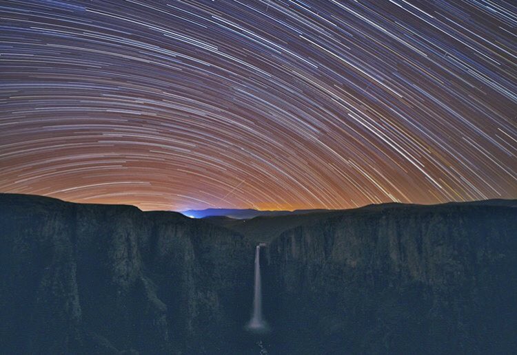 How beautiful is this capture of the star trails above Maletsunyane Falls? Taken by one of our guests, Seiji Yano. #LoveLesotho