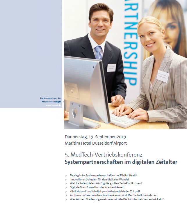 BVMed's tweet photo. Strategische Partnerschaften im Fokus:
#MedTech-#Vertriebskonferenz von #MedInform am 19.9.2019 in #Düsseldorf
u.a. mit
@UniklinikDUS
@DAKGesundheit
@MicrosoftDE
@freseniuskabide
@PLangkafel
#BVBG
#SYTE
..
Pressetext: https://t.co/YzjufoUjkA
#DigitalHealth #Klinikeinkauf https://t.co/MCwxs9dsnX