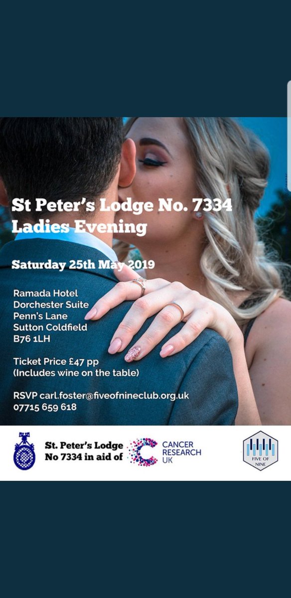 stpeterslodge's tweet photo. After another successful year at @stpeterslodge it's almost time to finish it off in style with the upcoming Ladies Night where we aim to have a great time and raise a ton of cash for @CR_UK @WarksFreemasons #Freemasons #charity #porttrain https://t.co/vszswqicQO