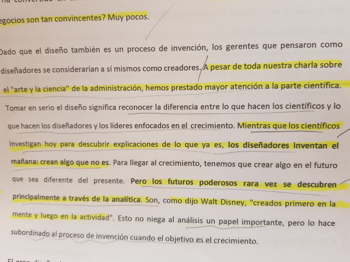 cristinaq's tweet photo. "Mientras que los científicos investigan hoy para describir explicaciones de lo q ya es, los diseñadores inventan el mañana: crean algo q no es...los futuros posibles rara vez se descubren a través de la analítica, son creados 1ro en la mente" #DesigningForGrowth #DesignThinking https://t.co/qNT5NrBDLb