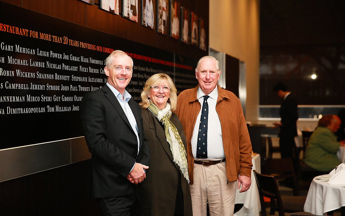 Arthur and Jenny Angliss popped in to the Angliss Restaurant to have lunch with Mark Agius (Head of Foods) and Peter O’Rourke (Meat Processing trainer).  Arthur is Sir William Angliss’ great nephew, and is pictured here with Jenny and Angliss CEO Nicholas Hunt.