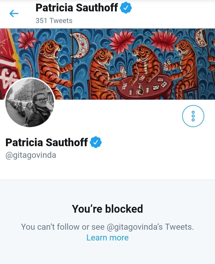 Saatvata's tweet photo. I noticed that I'm blocked by Patricia Southoff, a Western professor of Hinduism/Buddhism/Tantra/Sanskrit who comes across as rather egotistic &amp; abusive. I find it rather ironic that her handle name is Gitagovinda. It's an insult to Jayadeva Kavi, the author of Gitagovindam. https://t.co/47arn6GACV
