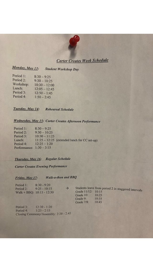 CarterCouncil's tweet photo. ALL WEEK IS SPECIAL SCHEDULE https://t.co/SamgmKEGzT