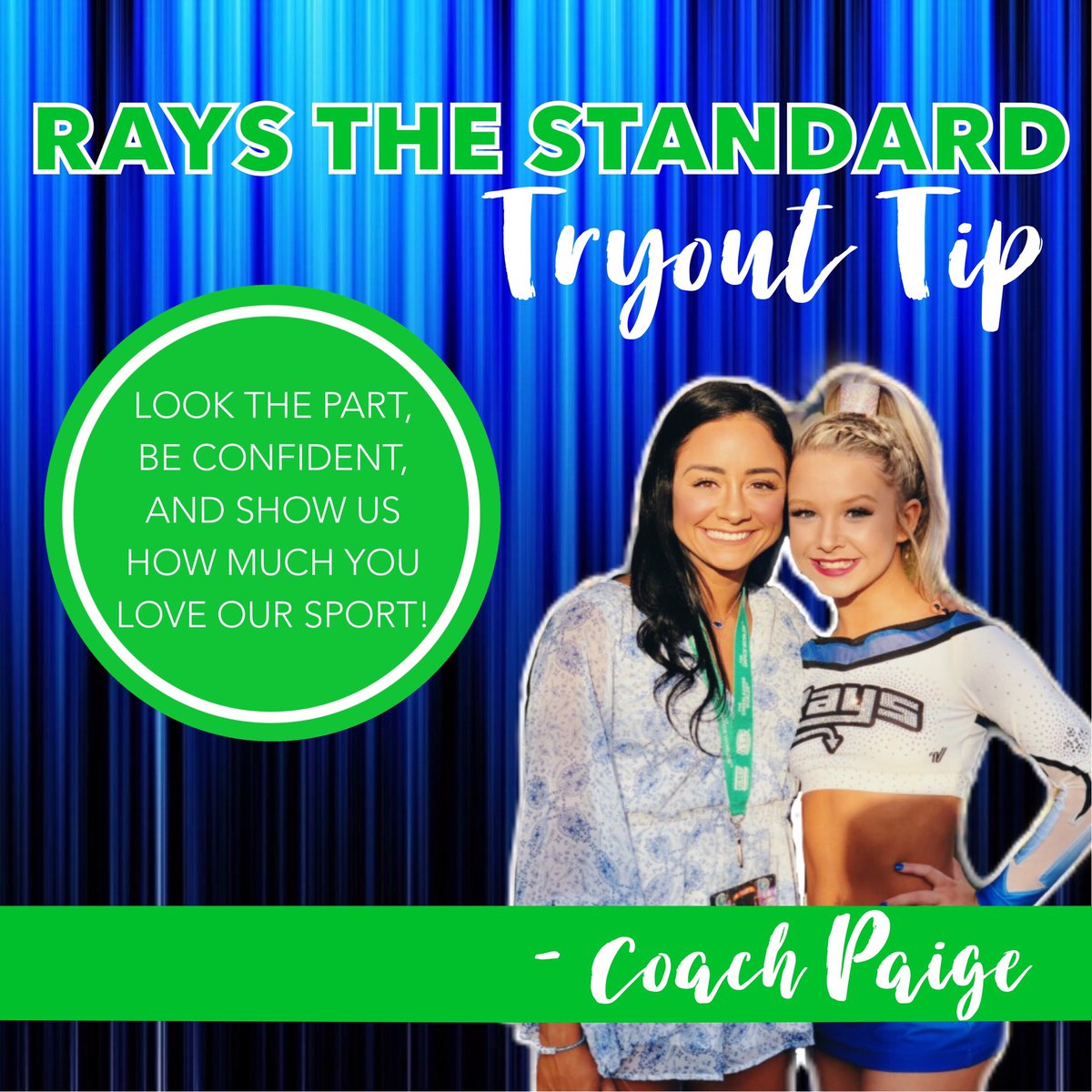 FULL YEAR TRYOUT DATES⬇️

🌎WORLDS:
May 13th AND 14th
You must attend BOTH

💙TINY, MINI, AND SUMMIT:
May 16th-18th
You must attend ONE

☎️(678)581-9218

#RAYStheStandard