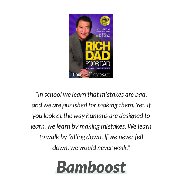 readbamboost's tweet photo. Make mistakes guys, Robert says so!

#Bamboost #LearnLiveGrow #reading #live #grow #growth #learn #learning #finance #booksofig #bookreader #books #bookstagram #investing #investment #investinyourself #wealth #entrepreneur #leader #leadership #money #personalfinance https://t.co/mNtzm8J0jE