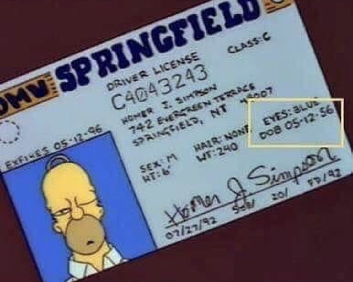 Happy 63rd birthday Homer Simpson.  