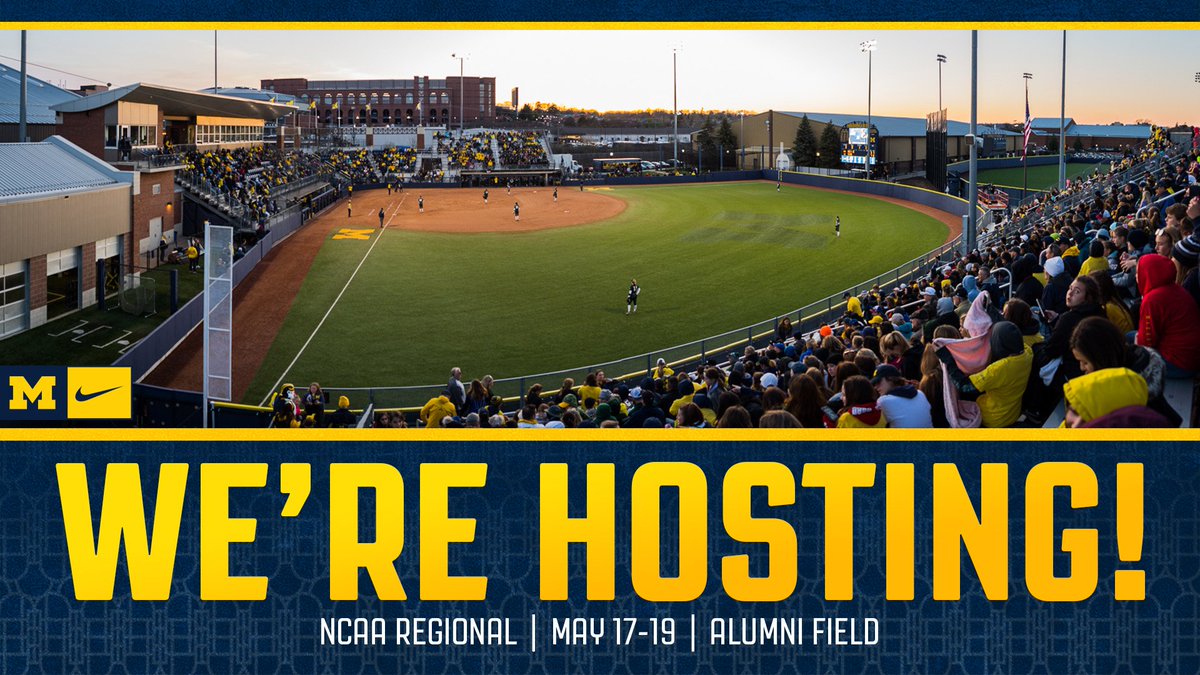 umichsoftball's tweet photo. SEE YOU AT ALUMNI FIELD! #NCAASoftball #GoBlue https://t.co/hYx6BLUAmO
