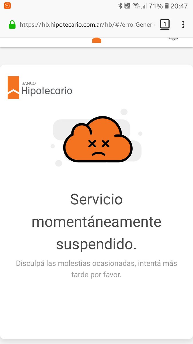 KcHoL's tweet image. #SegmentationFault en @BcoHipotecario y uno que quería transferir en domingo, a quién se le ocurre: Error Genérico dice en el URL 👎🙈🤯
