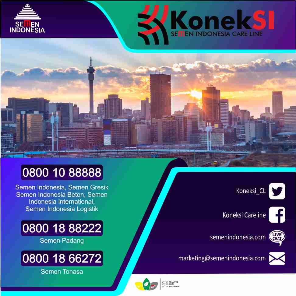 Koneksi_CL's tweet photo. Selamat hari Senin, #SahabatKonekSI
Butuh informasi tentang produk bangunan untuk pembangunan atau renovasi rumah impian Anda.

Hubungi Kami KonekSI CareLine. Bebas Pulsa! 
Kami tunggu ya #SahabatKonekSI Senin-Jumat, pukul. 08.00-17.00 WIB.

#KonekSICareLine 
#SemenIndonesiaGroup https://t.co/bcJWYsKtoK