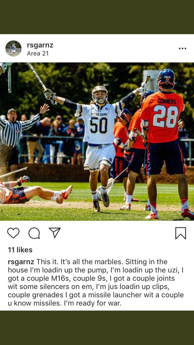 PhantomGrapher's tweet photo. @emacSNY @NDlacrosse @rsgarnz He was academically ineligible all year!!! Coach Danowski, Coach Petro, Coach Nadelan, Coach Toomey, etc would have NEVER played this piece of trash https://t.co/QJJY1QKWxd