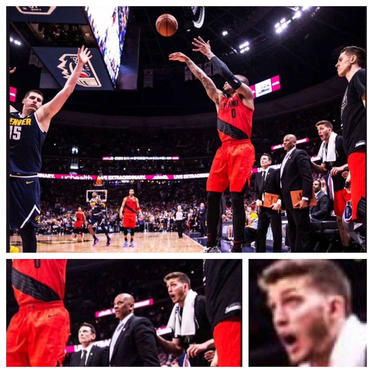 bigjohnNEP's tweet photo. My bro @MeyersLeonard11 knows when he sees a #FlameBall comin’ ☄️☄️👀🤣#RipCity @trailblazers #NBA https://t.co/ZMy2ZXKmHt