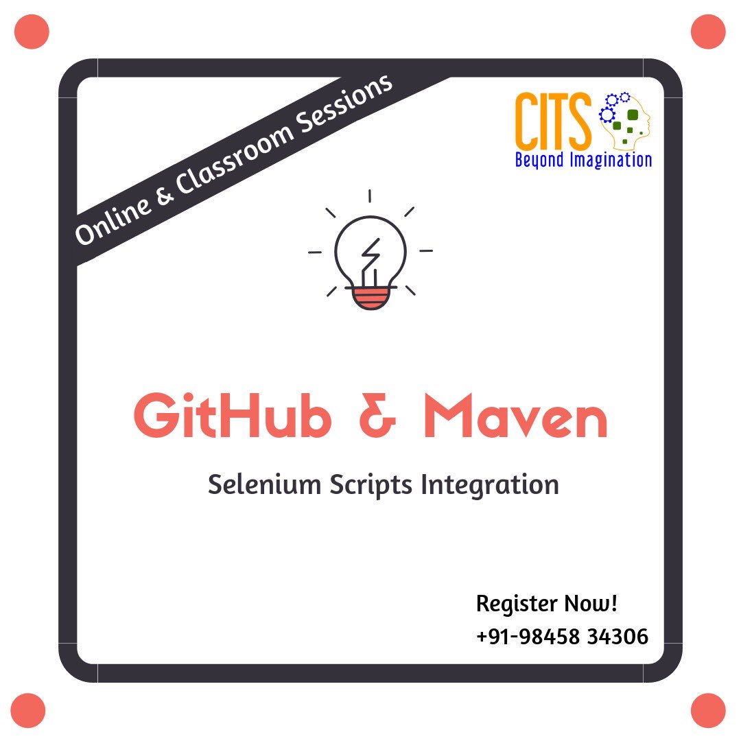 testing_tool's tweet image. 👉Master the skills to #integrate #seleniumscripts with "Maven and Github"
📞Call us to know more:
+91-98458 34306
#repost