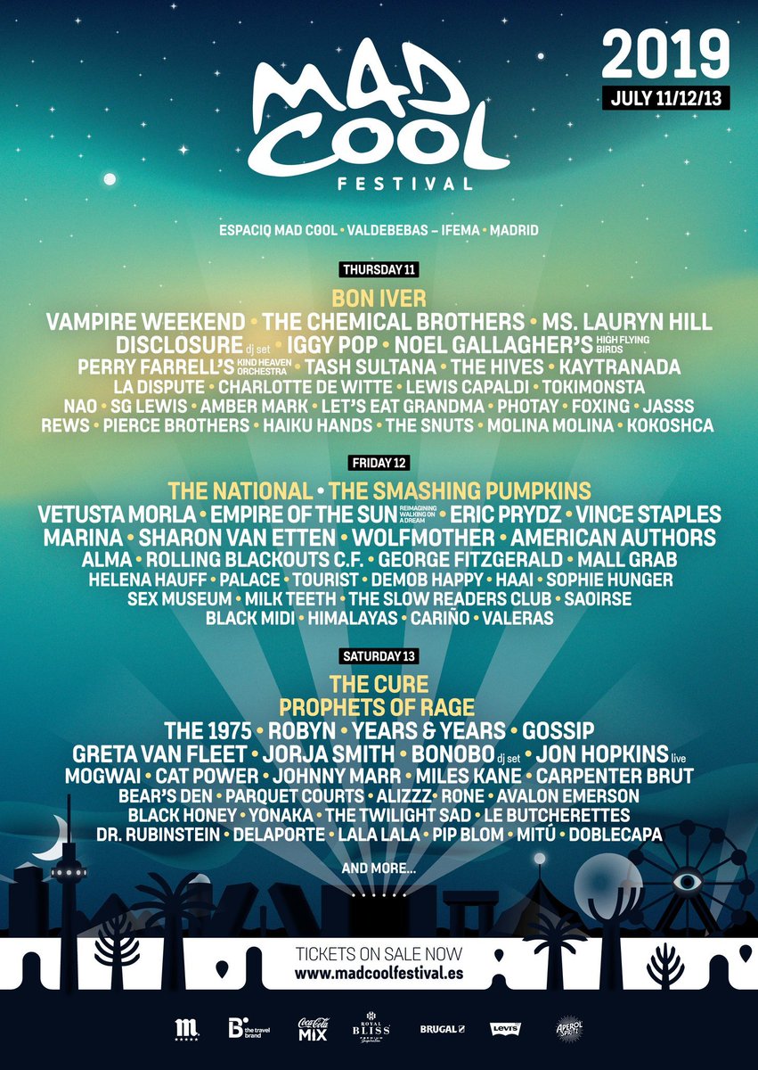 elpesodelavida's tweet photo. 📅 Junio/Julio

📌 @AzkenaRockFest: @glassjaw1993, @thelivingendaus...
📌 @ResurrectionESP: @Convergecult, @terrorhardcore, @Cane_Hill...
📌 @madcoolfestival: @ladisputeband, @TheHives, @MILKTEETHPUNX...
📌 @ferrishfest

#NoMusicNoLife https://t.co/4GOfJ3Zhpm
