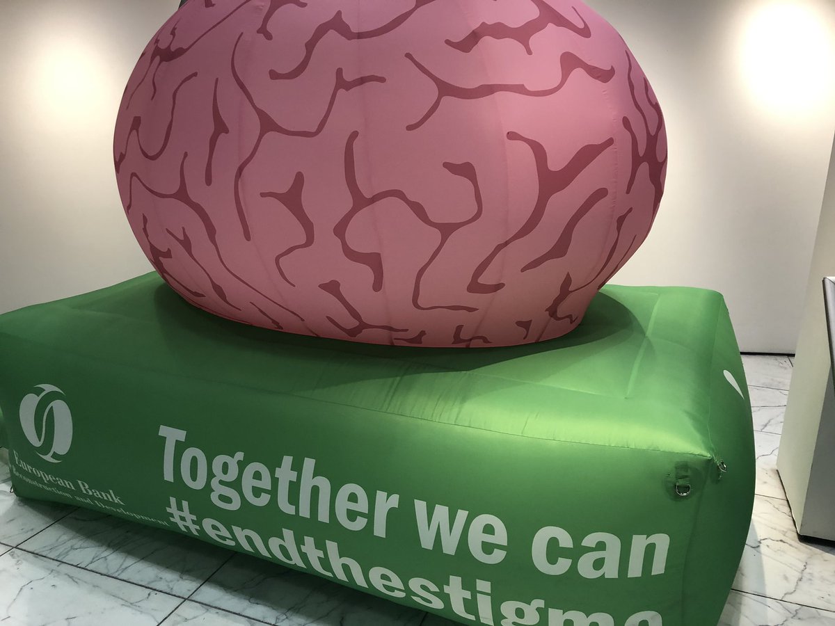 JRigterink's tweet photo. Mental Health Awareness Week also at @EBRD! We raise awareness of mental health problems &amp; inspire action to promote good mental health for all. And: all employees can add their thoughts to our giant inflatable brain in lobby! @mentalhealth @MHWeek #MentalHealthAwarenessWeek https://t.co/SuLyxgTCUR