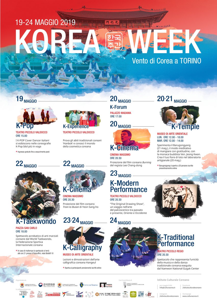 ktigerradio's tweet photo. Siamo entrati nella settimana che ci porterà alla Korea Week di Torino. Si comincia domenica 19 con un dance contest K-Pop al Teatro Piccolo Valdocco!
#torino #eventi #korea #koreaweek #koreanculture #cultura #coreadelsud #italia #kpop #kcinema #kcalligraphy #ktemple #kexperience https://t.co/Qeg5qM699m