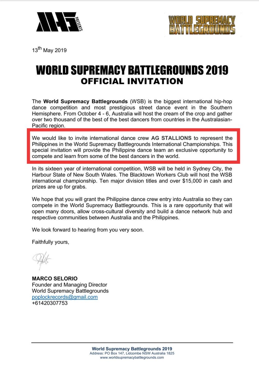 AgStallions's tweet photo. Our dream is now a reality! Ang sarap sa feeling #InternationalDanceCrew #WSB2019 #VarsityDivision #DavaoRepresent #PhilippineRepresent #SydneyAustralia https://t.co/wzk54xWhDm