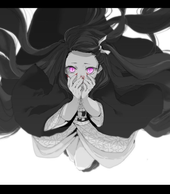 🚧さんがTwitterに投稿した竈門禰豆子(鬼滅の刃)のイラスト。