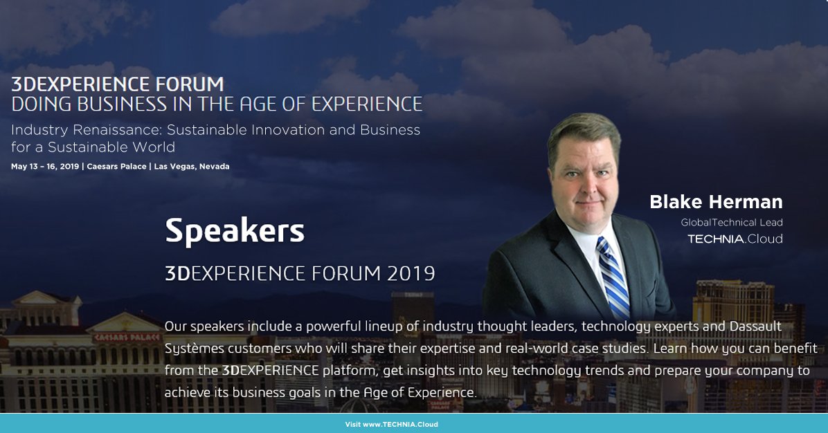 TECHNIA's tweet photo. Join us on @3DSNorthAmerica #3DEXPERIENCE Forum in Las Vegas, May 13-16. Our Cloud Lead, Blake Herman will be on stage talking about "The benefits of moving Your PLM to the Cloud". 
https://t.co/NCHtE8DxiB 
#cloud #plmcloud #cloudprovider #experiencematters https://t.co/YJ3xaxd6rq