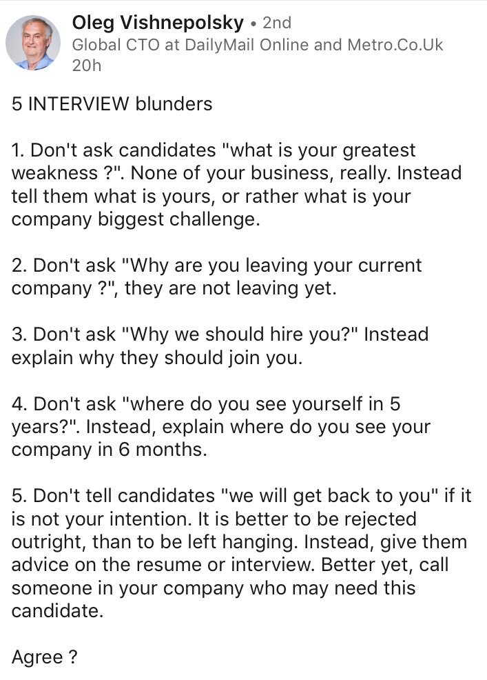 KakakResume's tweet image. Actually kakak setuju dengan dia. Typical soalan interview ni macam.. entahlah. Kan bagus kalau semua hiring manager macam gini 😂