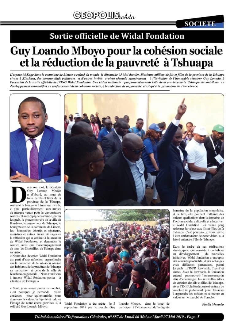 FondationWidal's tweet photo. #Presse | #Geopolis hebdo reprend la sortie officielle de Widal Fondation.
Découvrez l’article ici: ⤵️
https://t.co/YY0aIBvY17
#RDC #FondationWidal #WidalFondation https://t.co/VwZVzxYjub