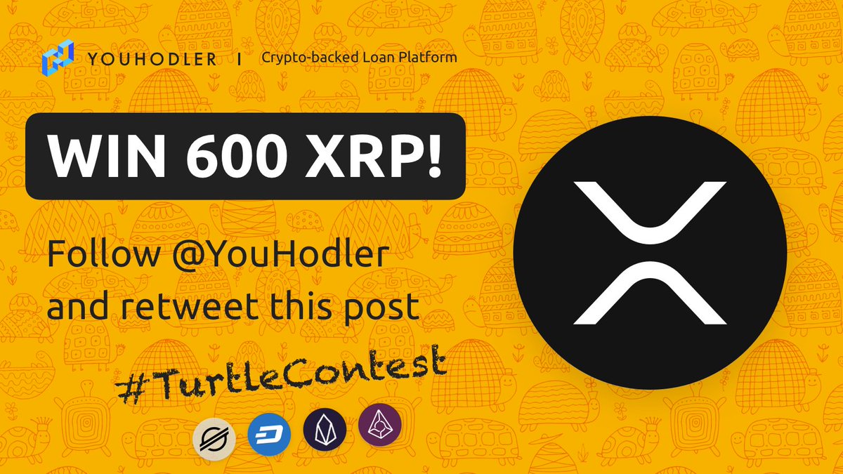 What time is it?Now it's Ripple time for our #Turtlecontest!Retweet this post and follow <a href="/YouHodler/">YouHodler</a> to have a chance to win 600 XRP In 2 weeks we will pick a winner using TwitterDraw.#XRPTurtleContest
Reward will be deposited into winner's YouHodler wallet
<a href="/Ripple/">Ripple</a> #XRP #YouHodler
