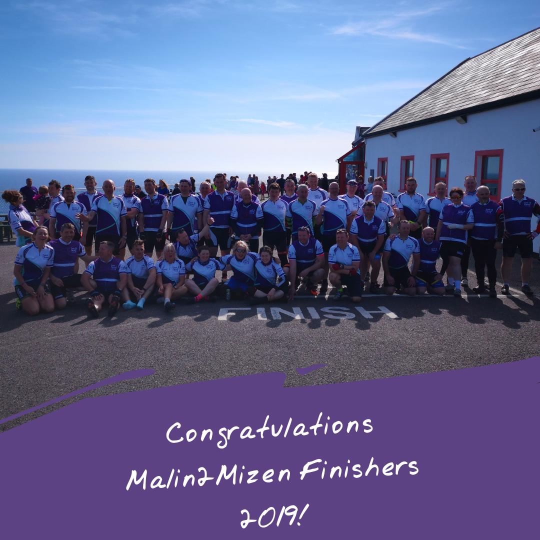 A huge thank you and a massive well done to our 40 Malin2Mizen Cycle4CF cyclists who all arrived safely at Mizen Head yesterday with fantastic help from the Support Team!