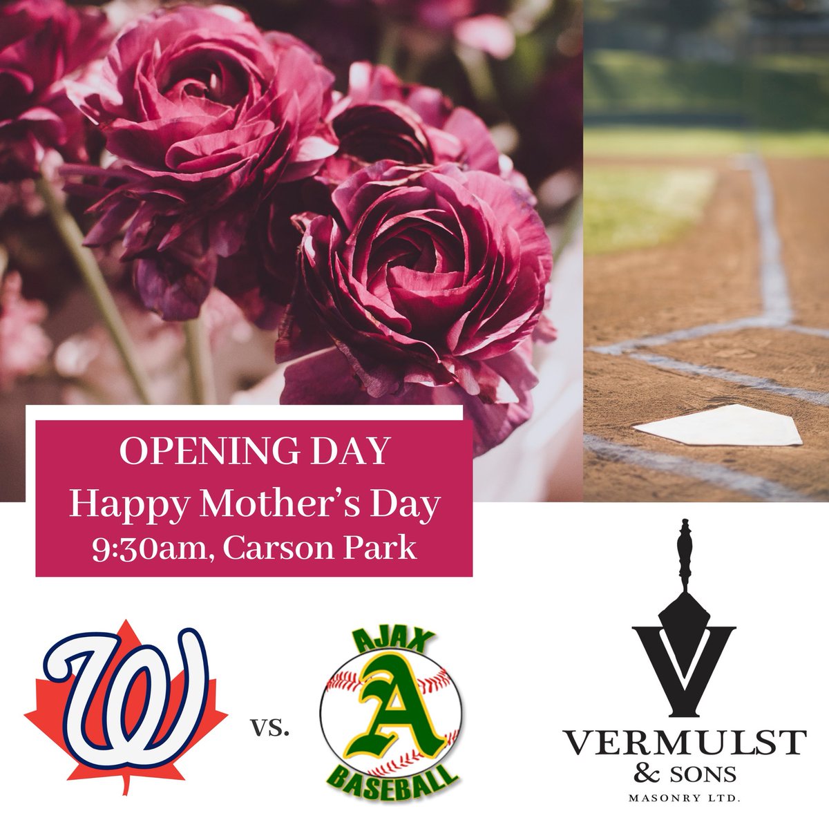 07WhitbyChiefs's tweet photo. Today was our Mother’s Day/Opening Day game! We won 12-2 with a combined no-hitter. Game was presented by VERMULST &amp; SONS MASONRY LTD. #baseball #whitbychiefs https://t.co/q9jOC4XFSv