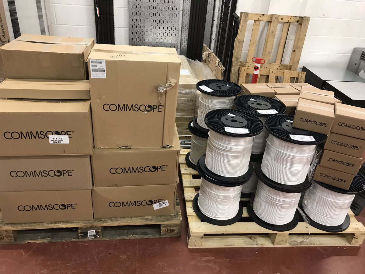 BSCLltd's tweet image. Another big delivery of @CommScope Systimax products ready to start a 408 outlet install for one of our blue chip clients in London. #runsoncommscope #cat6 #datacentre