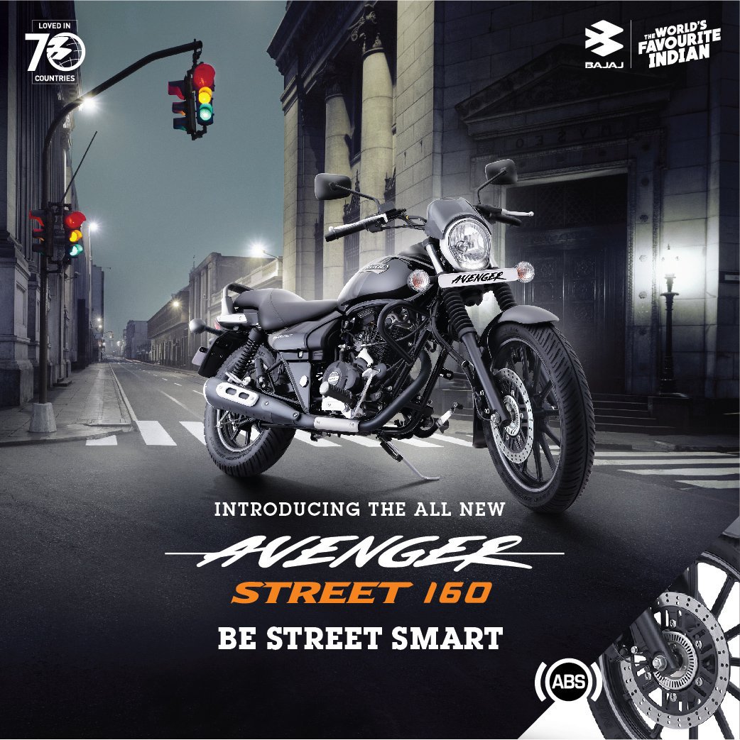 Avenger is back. This time, to rule the roads of the city with new city-friendly features and looks. The all-new Avenger Street 160 with ABS. Now be street smart! 
#BajajAvenger #FeelLikeGod