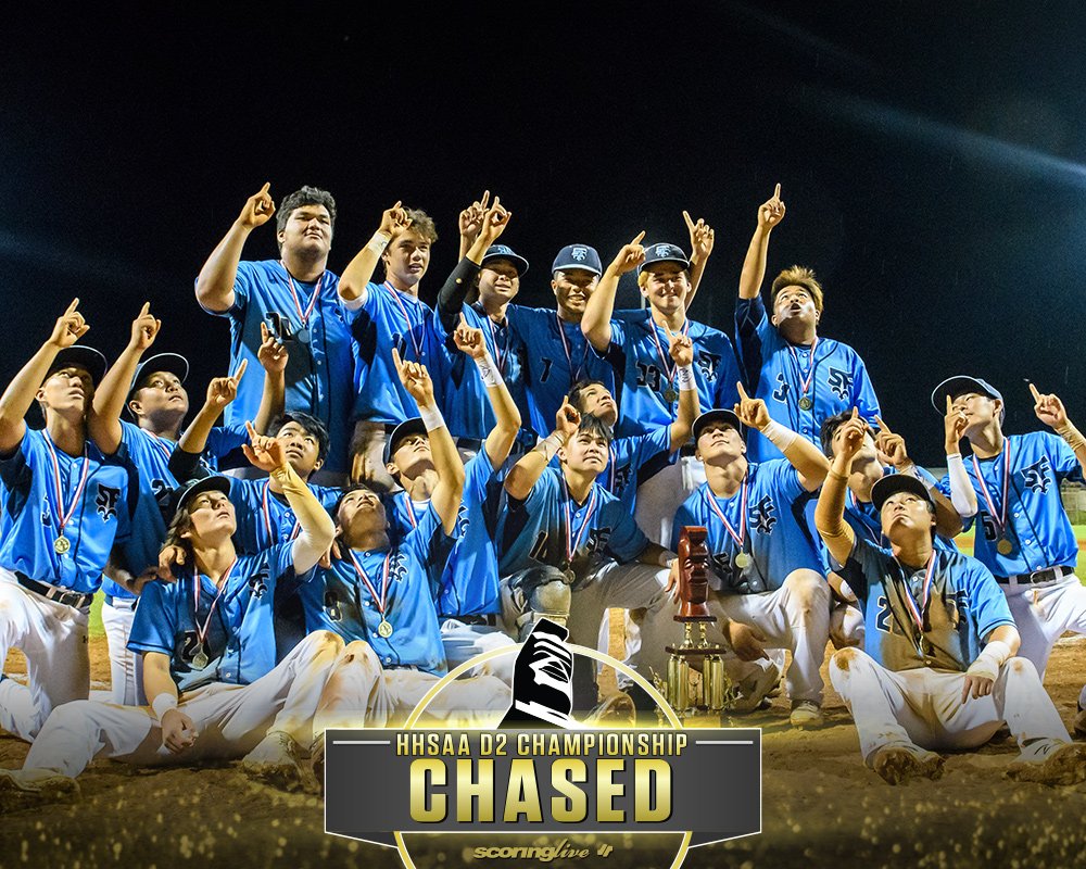 Damage complete! Saint Francis closes the final chapter after taking down Waimea for the Saints' first and only state title to complete a spring sports season koa trophy trifecta #ChaseForTheChampionship #DominateTheScene