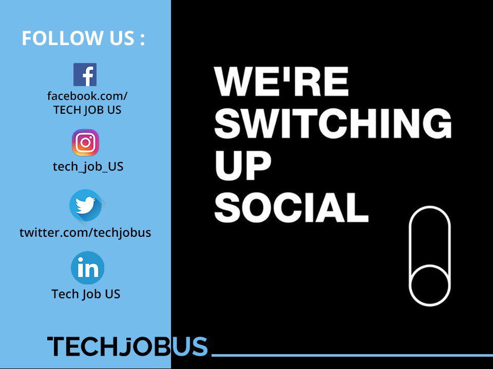techjobusde's tweet image. We&apos;re on Social Media, Please follow us for interesting updates and offers.
.
.
#TECHJOBUS #Staxatechnologies #placements #job #hiring #wearehiring #careers #socialmedia #facebook #instagram #twitter #linkedin #jobassistance