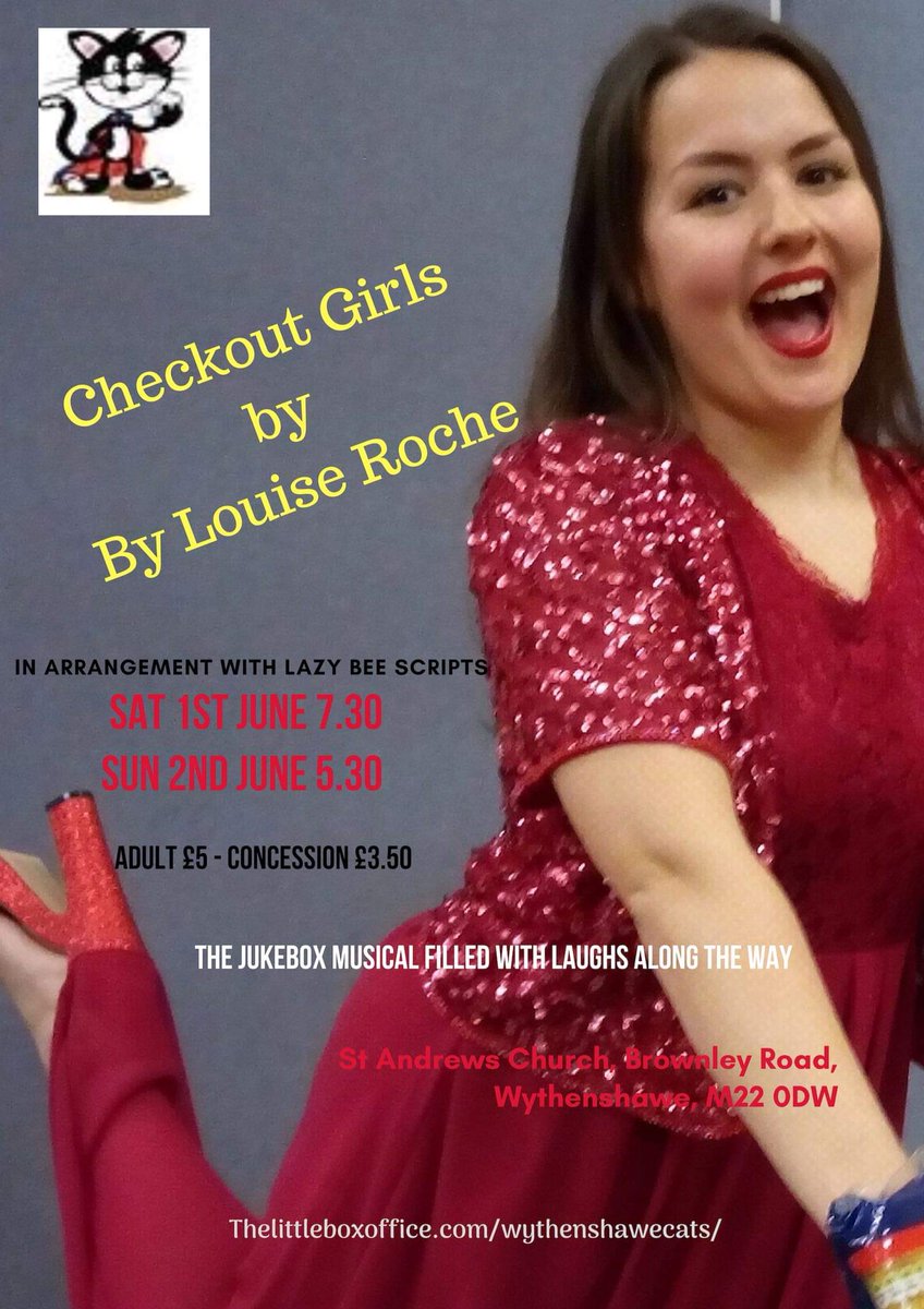 Our next show - Checkout Girls - 1st June (Musical) Thelittleboxoffice.com/wythenshawecat… Adult Content #DramaAlert <a href="/DramaGroups/">Drama Groups</a> <a href="/syladg/">Support Local Drama</a> <a href="/amdramcouk/">The Amateur Theatre Network</a> <a href="/MCCWythenshawe/">MCC Wythenshawe</a> <a href="/amdramcommunity/">Amdram Community</a>