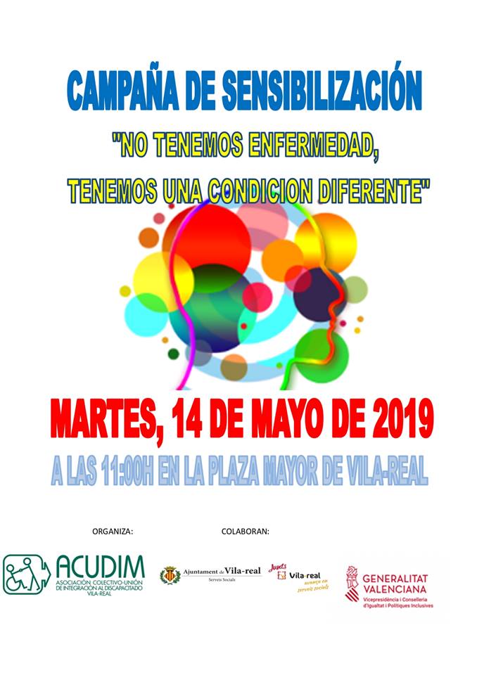 CocemfeCastello's tweet photo. CAMPAÑA DE SENSIBILIZACIÓN en ACUDIM
Este martes 14 de mayo del 2019 a las 11h. en la Plaza Mayor de Vila-real
.
.
#cocemfecastello
#acudim
#campañasensibilización https://t.co/9FVSDjPhkP