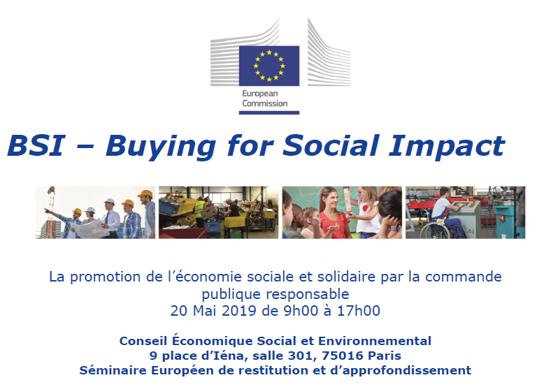 SocialEcoEU's tweet photo. 🔵Séminaire 🇪🇺le 20 Mai à #Paris @lecese sur les #AchatsPublicsResponsables et #ESS #Buyin4SocialImpact_FR une initiative de @EU_EASME @EU_Growth➡️ Agenda https://t.co/DEEW542Zgx Pour recevoir une invitation https://t.co/0XdluqqPG0 https://t.co/HDu8T1Yx7Q